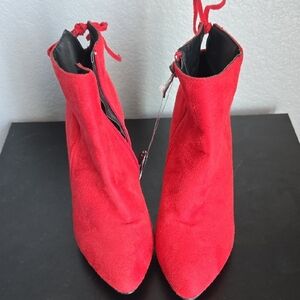 Red Suede Ankle Boots